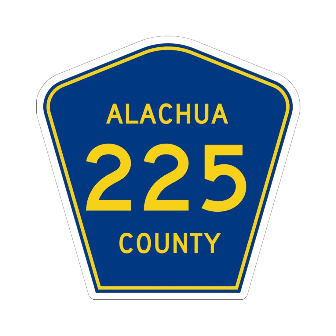 Alachua County 225 (Florida) (Road Sign) STICKER Vinyl Kiss-Cut Decal 6 Inch White - The Sticker Space