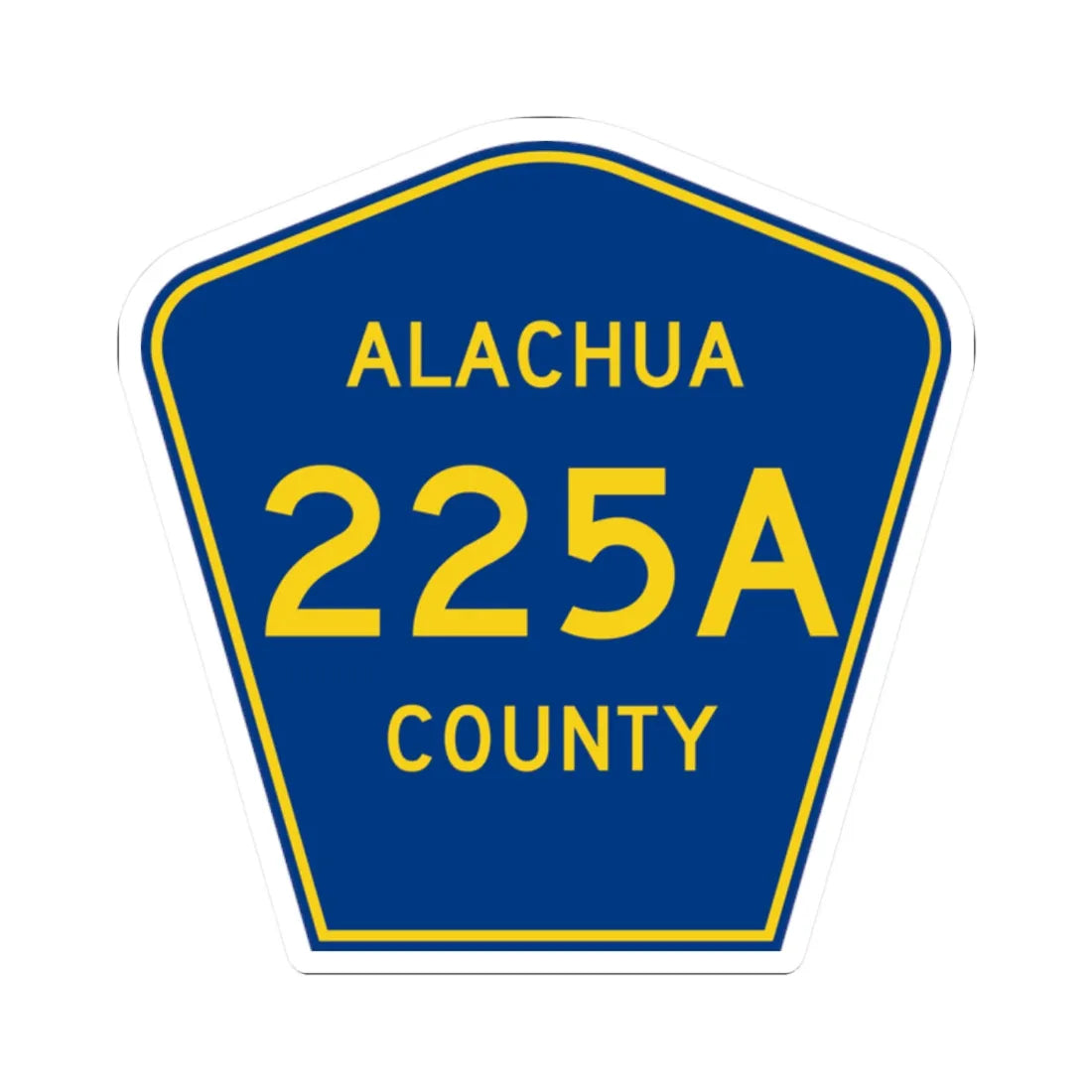 Alachua County 225A (Florida) (Road Sign) STICKER Vinyl Kiss-Cut Decal 2 Inch White - The Sticker Space
