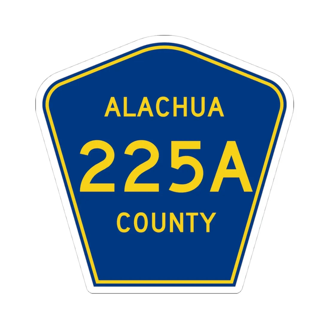 Alachua County 225A (Florida) (Road Sign) STICKER Vinyl Kiss-Cut Decal 4 Inch White - The Sticker Space
