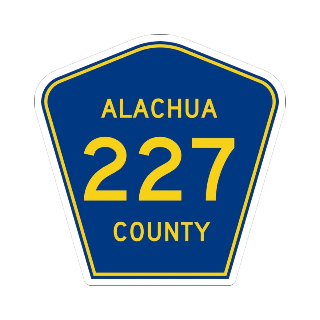 Alachua County 227 (Florida) (Road Sign) STICKER Vinyl Kiss-Cut Decal 3 Inch White - The Sticker Space