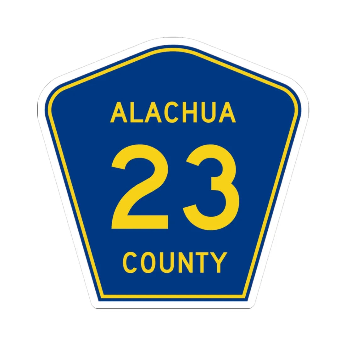 Alachua County 23 (Florida) (Road Sign) STICKER Vinyl Kiss-Cut Decal 3 Inch White - The Sticker Space