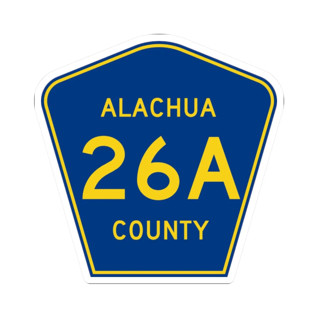 Alachua County 26A (Florida) (Road Sign) STICKER Vinyl Kiss-Cut Decal 2 Inch White - The Sticker Space