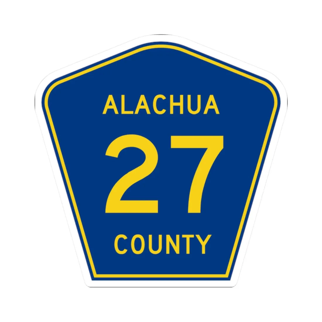 Alachua County 27 (Florida) (Road Sign) STICKER Vinyl Kiss-Cut Decal 2 Inch White - The Sticker Space
