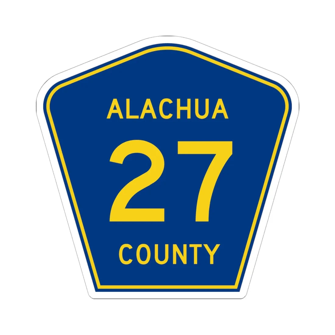 Alachua County 27 (Florida) (Road Sign) STICKER Vinyl Kiss-Cut Decal 6 Inch White - The Sticker Space