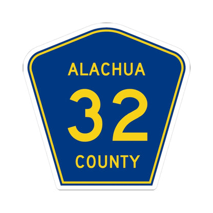 Alachua County 32 (Florida) (Road Sign) STICKER Vinyl Kiss-Cut Decal 3 Inch White - The Sticker Space