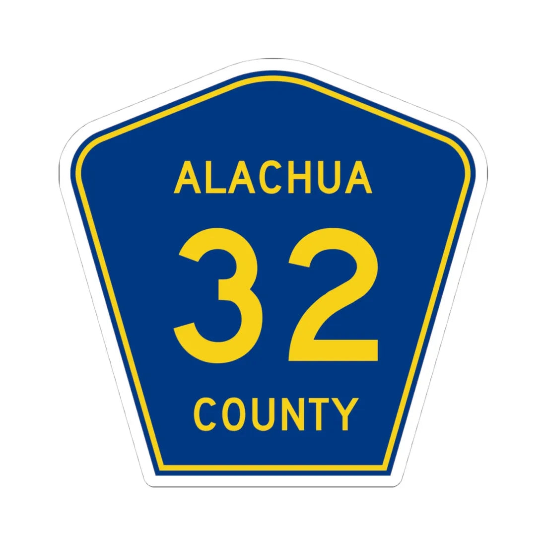 Alachua County 32 (Florida) (Road Sign) STICKER Vinyl Kiss-Cut Decal 4 Inch White - The Sticker Space