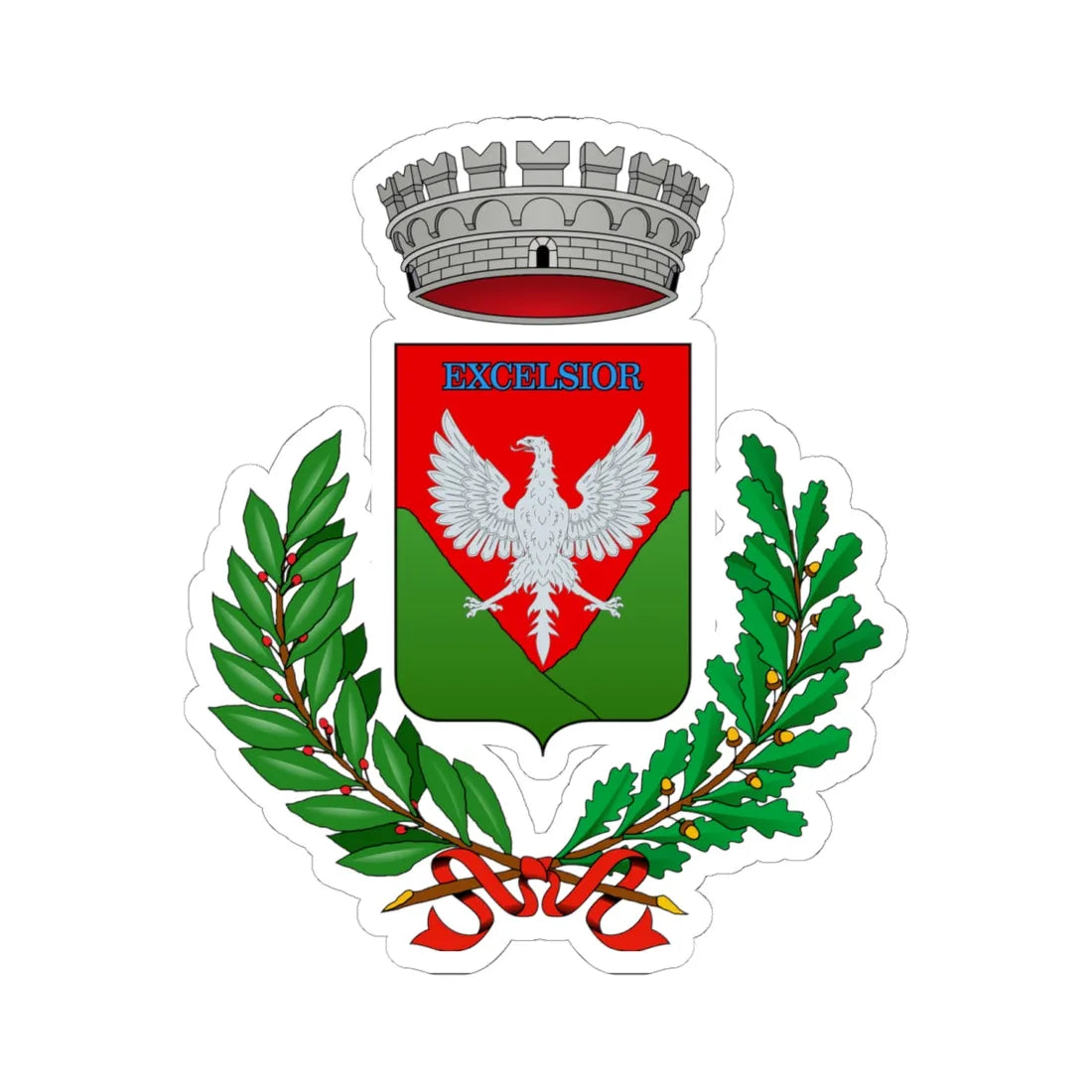 Alagna Valsesia-Stemma pre-2021 (Italy) (Coat of Arms) STICKER Vinyl Kiss-Cut Decal 6 Inch White - The Sticker Space