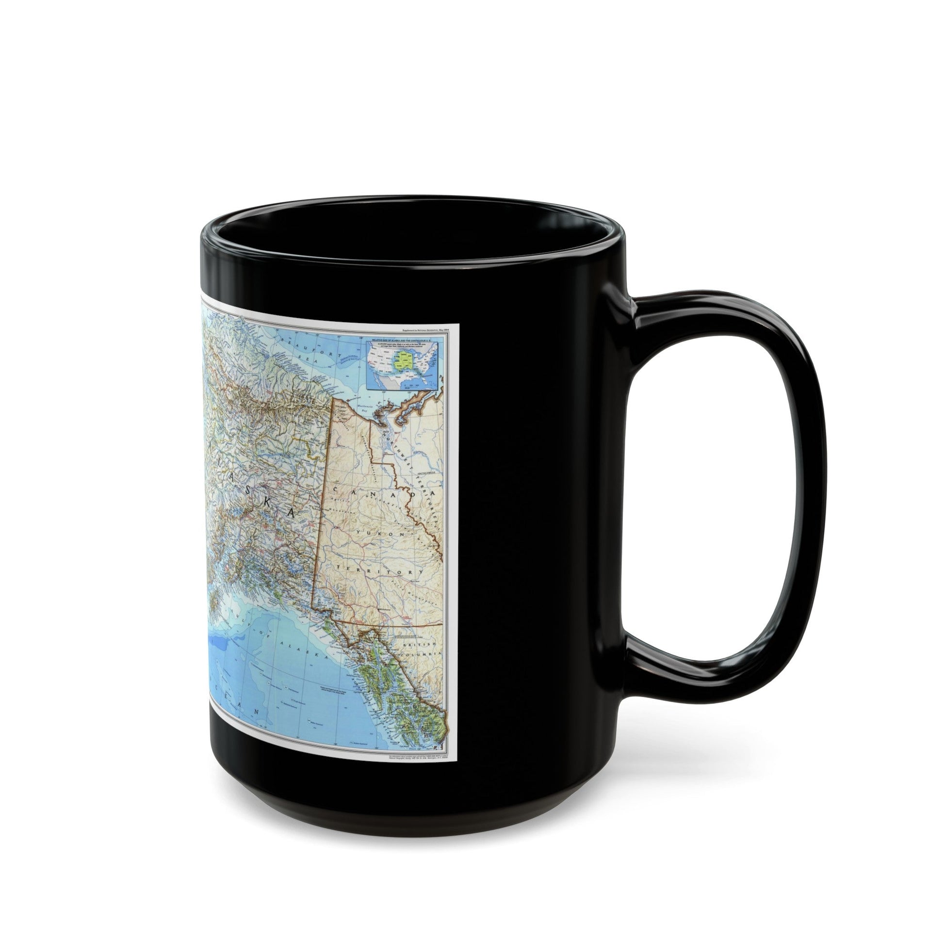 Alaska 1 (1994) (Map) Black Coffee Mug-The Sticker Space