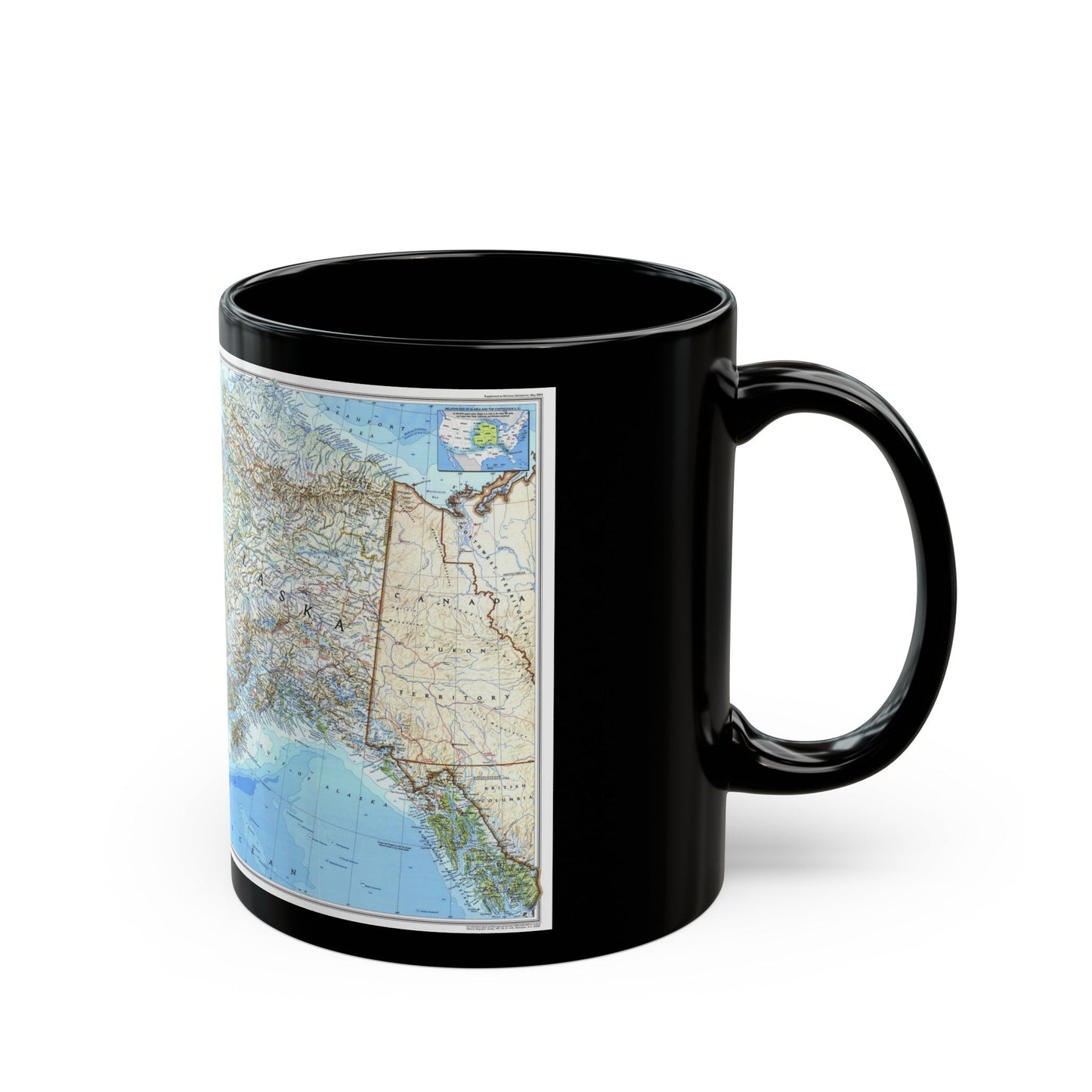 Alaska 1 (1994) (Map) Black Coffee Mug-The Sticker Space