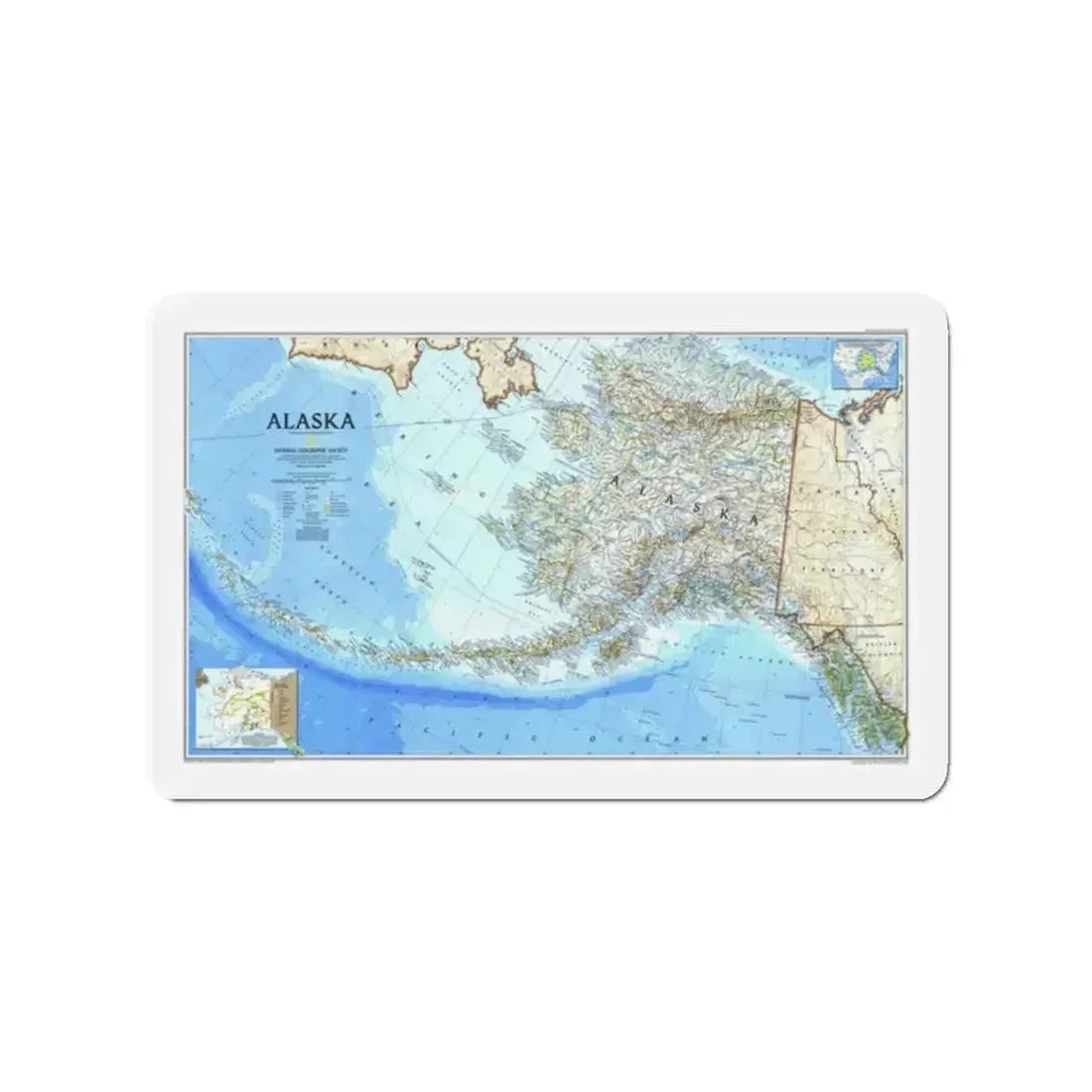 Alaska 1 (1994) (Map) Refrigerator Magnet 2 Inch Die-Cut - The Sticker Space