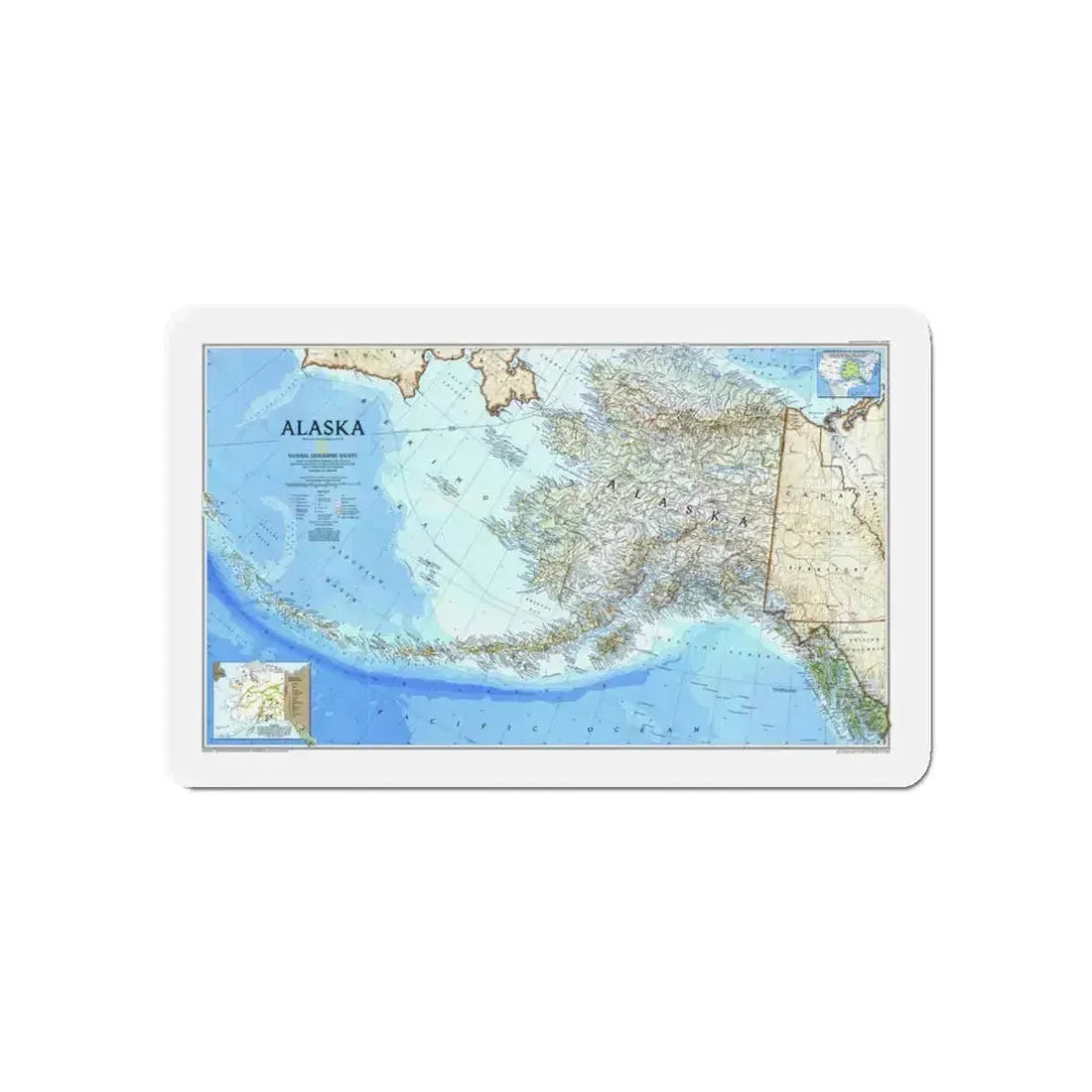 Alaska 1 (1994) (Map) Refrigerator Magnet 3 Inch Die-Cut - The Sticker Space
