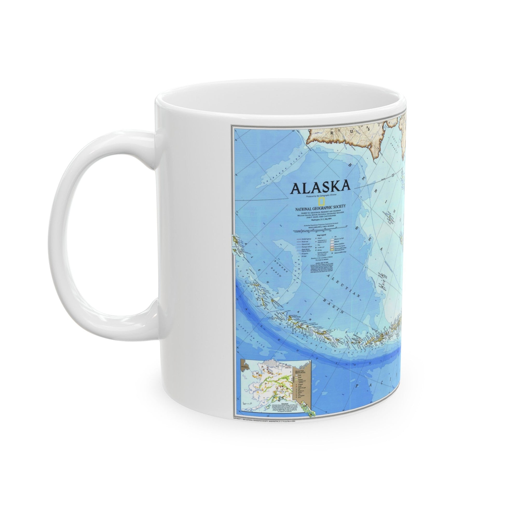 Alaska 1 (1994) (Map) White Coffee Mug-The Sticker Space