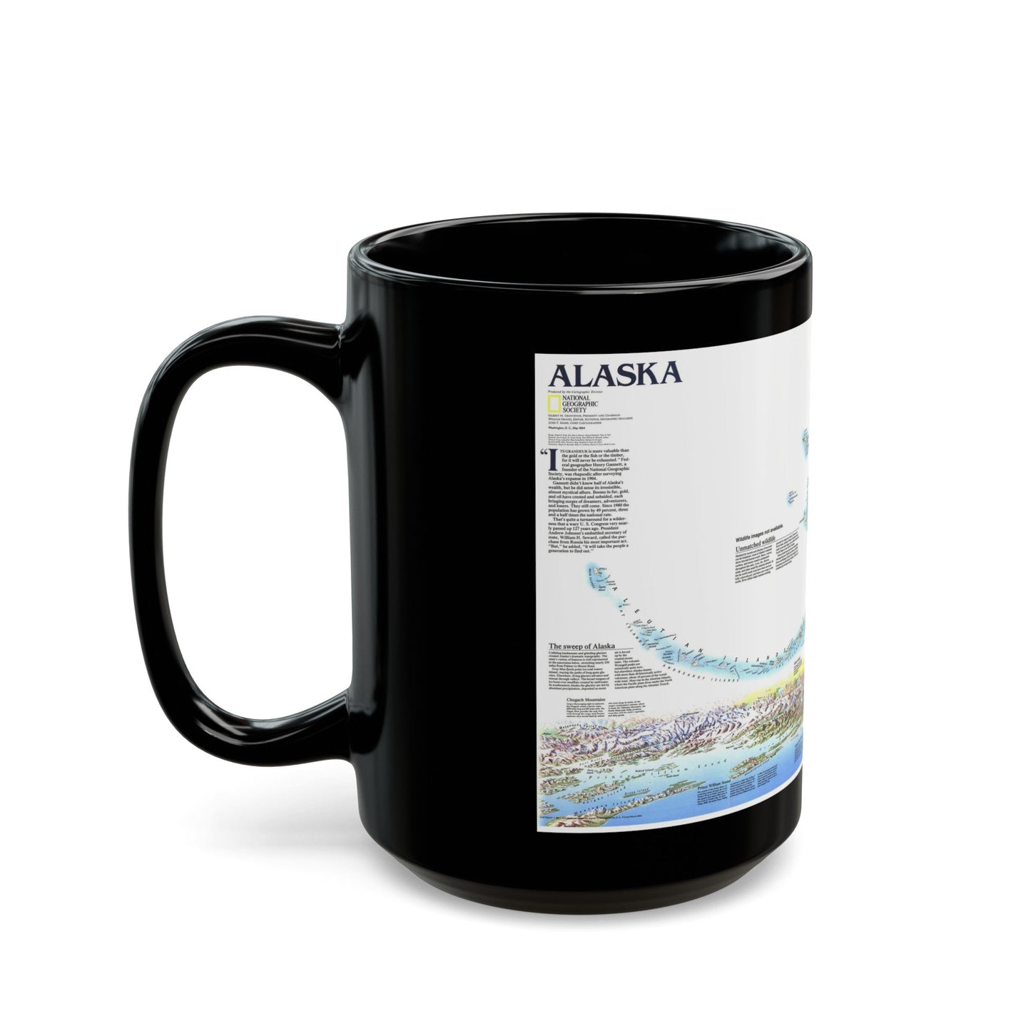 Alaska 2 (1994) (Map) Black Coffee Mug-The Sticker Space