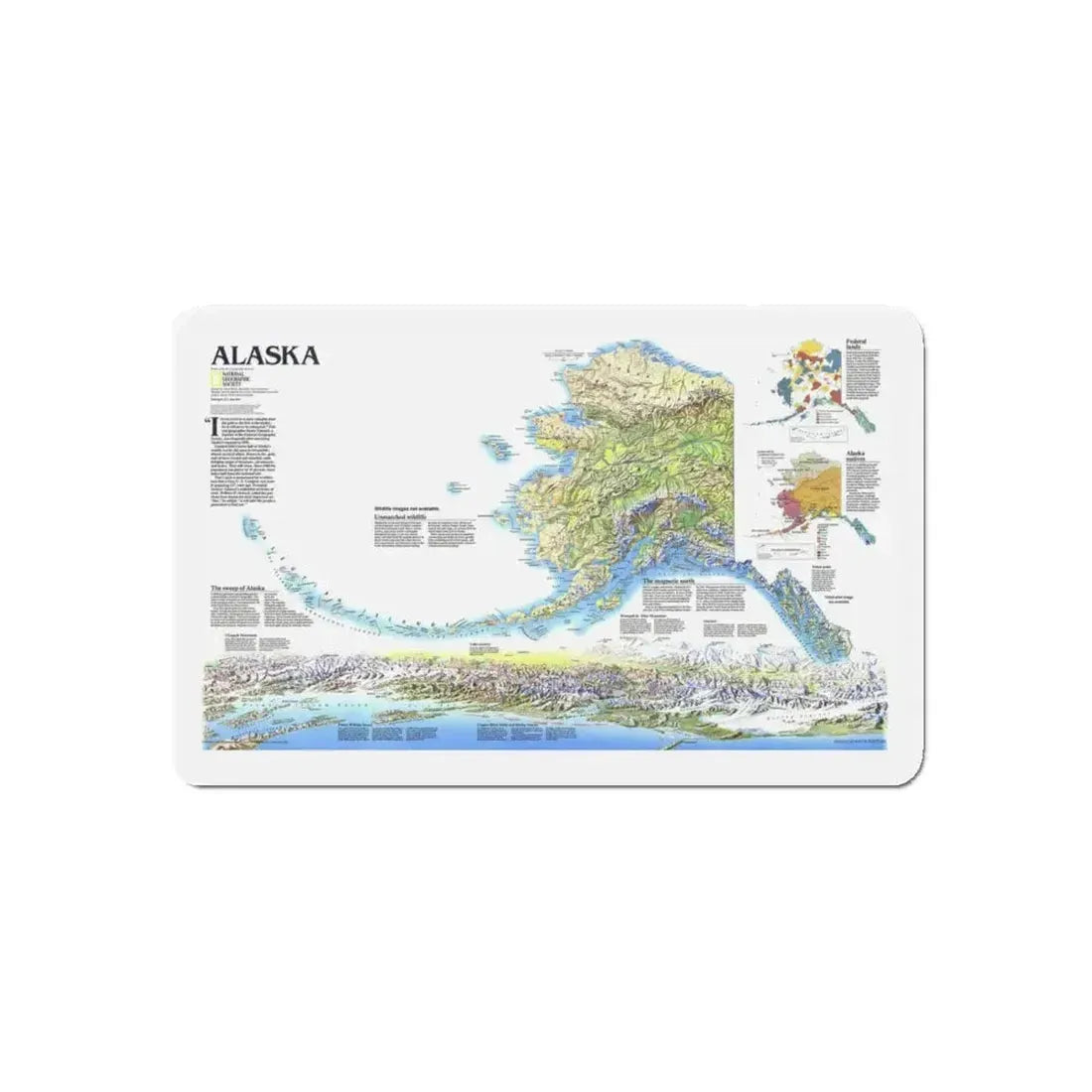Alaska 2 (1994) (Map) Refrigerator Magnet 4 Inch Die-Cut - The Sticker Space