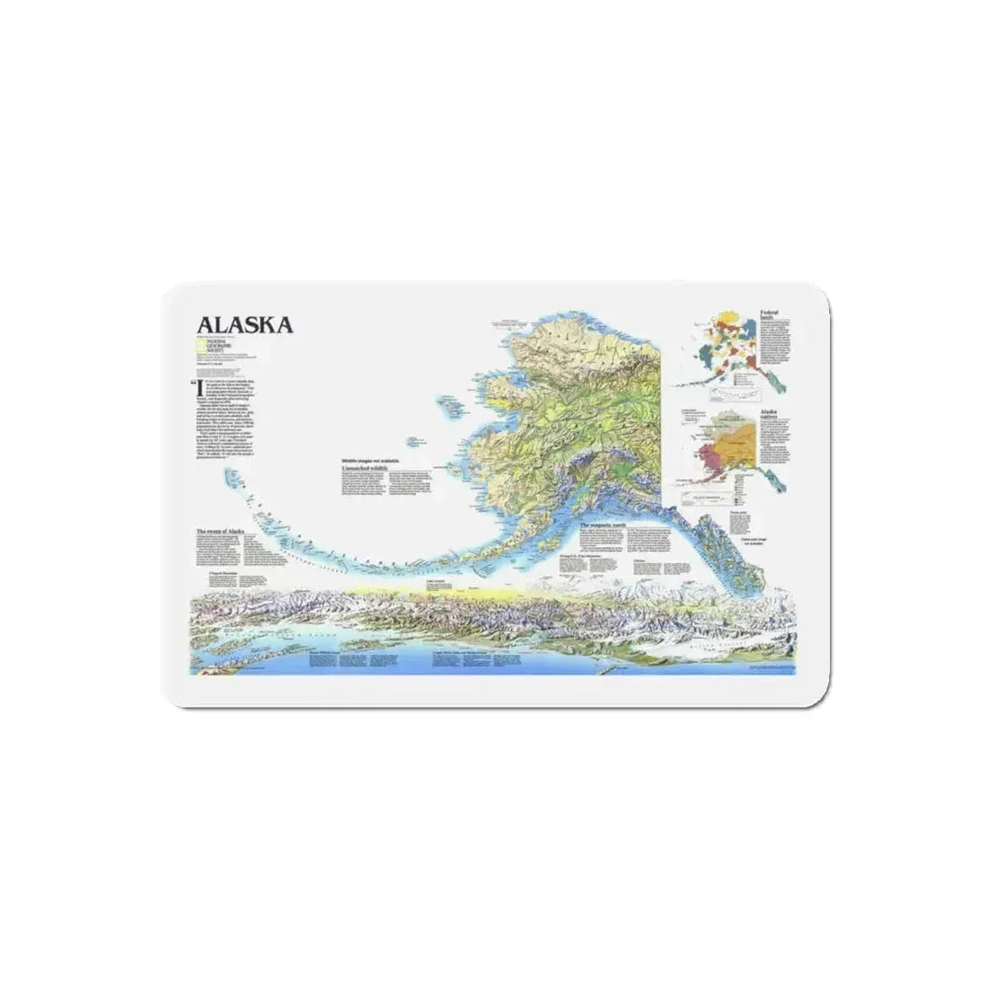Alaska 2 (1994) (Map) Refrigerator Magnet - The Sticker Space
