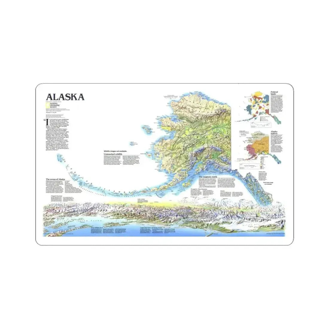 Alaska 2 (1994) (Map) STICKER Vinyl Kiss-Cut Decal 4 Inch White - The Sticker Space