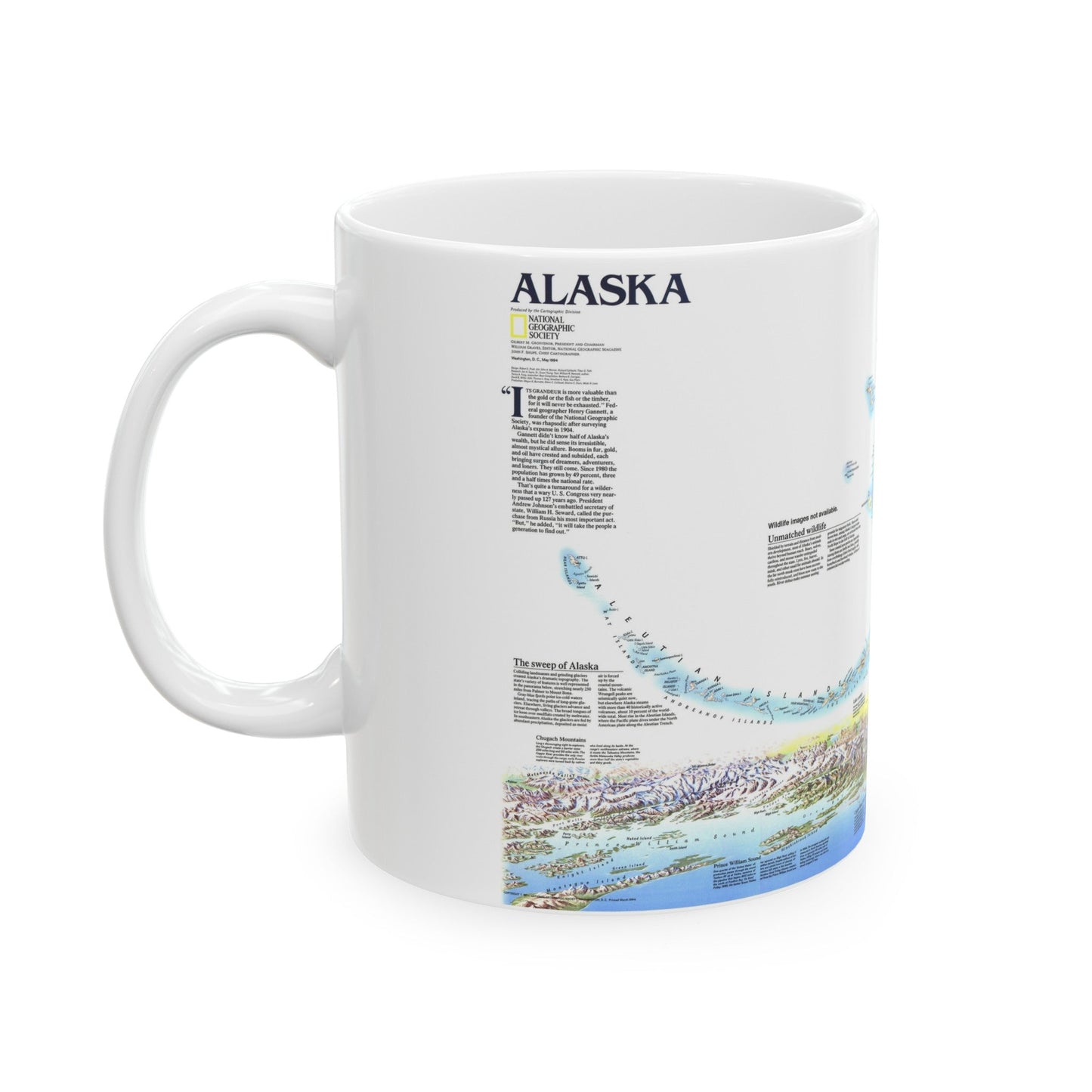 Alaska 2 (1994) (Map) White Coffee Mug-The Sticker Space