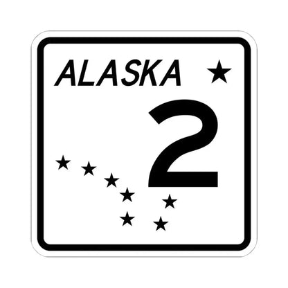 Alaska 2 shield (Alaska) (Road Sign) STICKER Vinyl Kiss-Cut Decal 6 Inch White - The Sticker Space