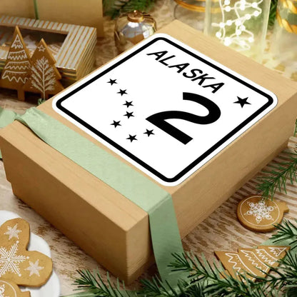 Alaska 2 shield (Alaska) (Road Sign) STICKER Vinyl Kiss-Cut Decal - The Sticker Space