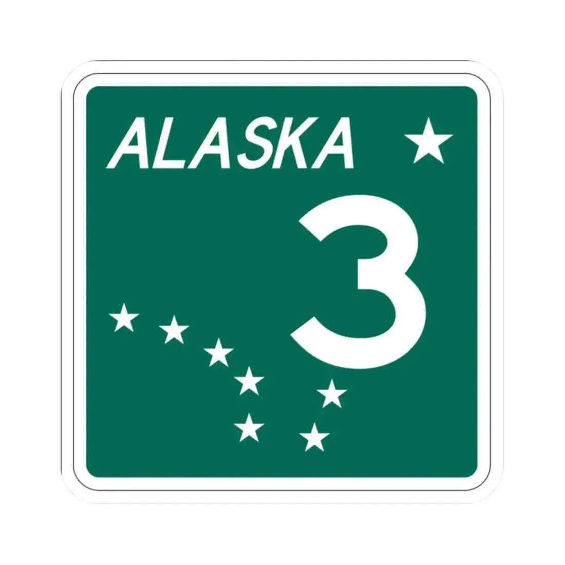 Alaska 3 Business shield (Alaska) (Road Sign) STICKER Vinyl Kiss-Cut Decal 2 Inch White - The Sticker Space