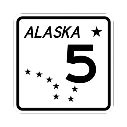 Alaska 5 shield (Alaska) (Road Sign) STICKER Vinyl Kiss-Cut Decal 2 Inch White - The Sticker Space