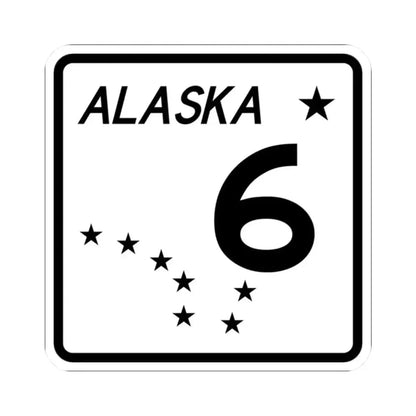 Alaska 6 shield (Alaska) (Road Sign) STICKER Vinyl Kiss-Cut Decal 2 Inch White - The Sticker Space
