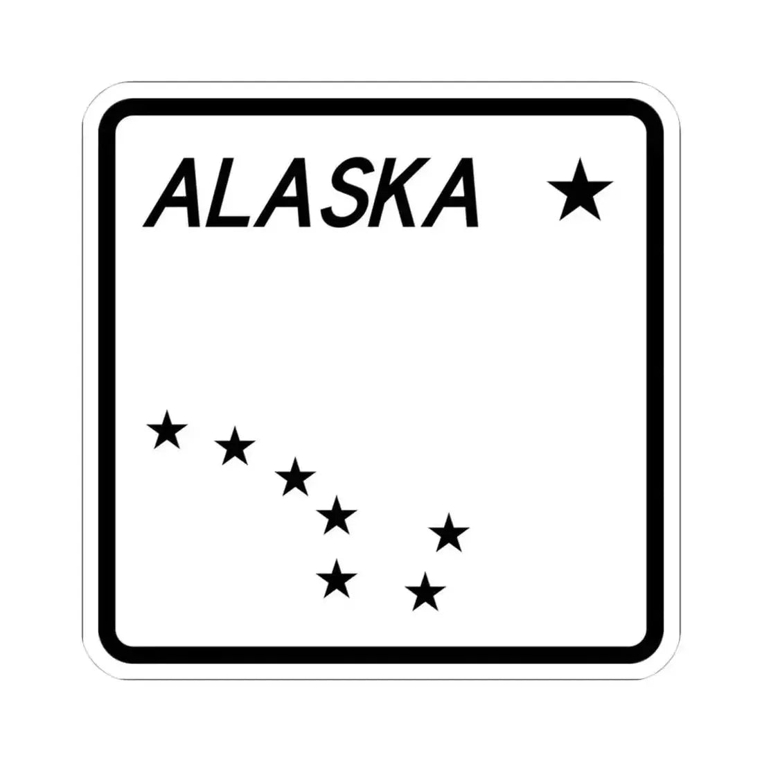 Alaska blank shield (Alaska) (Road Sign) STICKER Vinyl Kiss-Cut Decal 4 Inch White - The Sticker Space