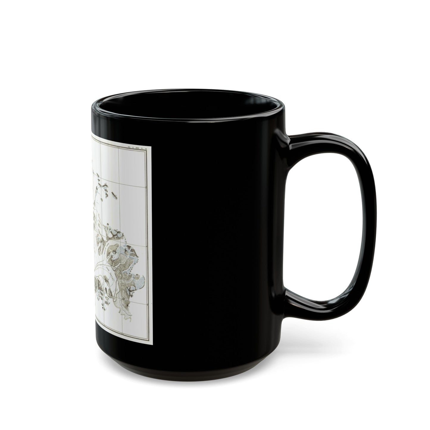 Alaska - Muir Glacier (1890) (Map) Black Coffee Mug-The Sticker Space