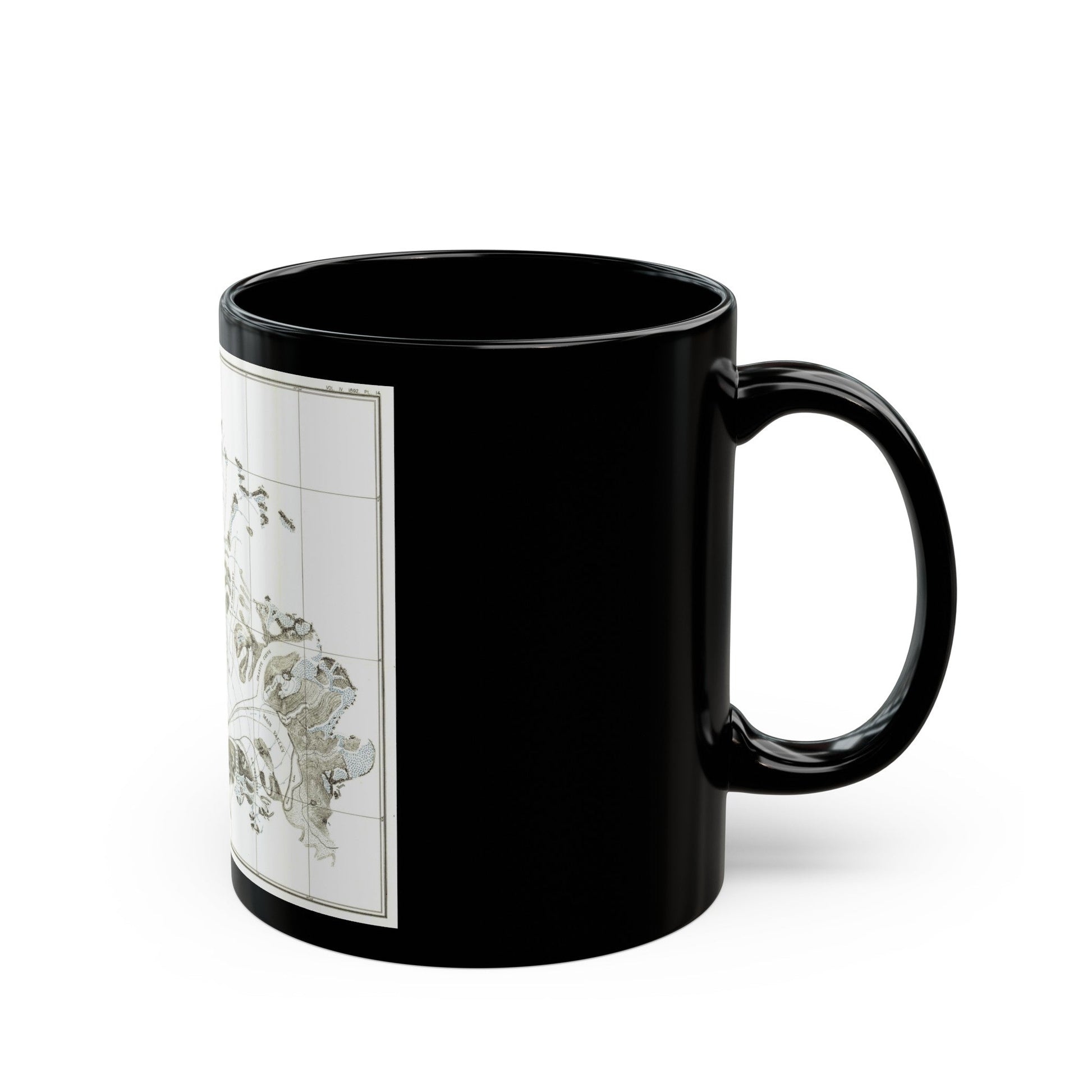 Alaska - Muir Glacier (1890) (Map) Black Coffee Mug-The Sticker Space