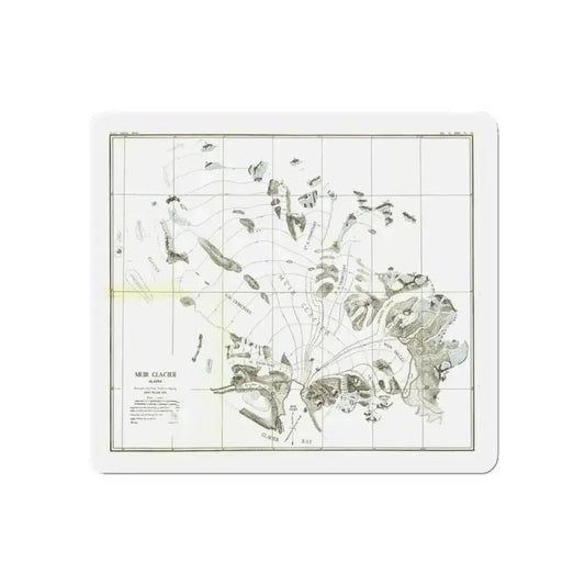 Alaska - Muir Glacier (1890) (Map) Refrigerator Magnet 6 Inch - The Sticker Space