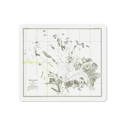 Alaska - Muir Glacier (1890) (Map) Refrigerator Magnet - The Sticker Space
