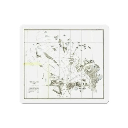 Alaska - Muir Glacier (1890) (Map) Refrigerator Magnet - The Sticker Space