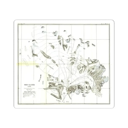 Alaska - Muir Glacier (1890) (Map) STICKER Vinyl Kiss-Cut Decal 2 Inch White - The Sticker Space