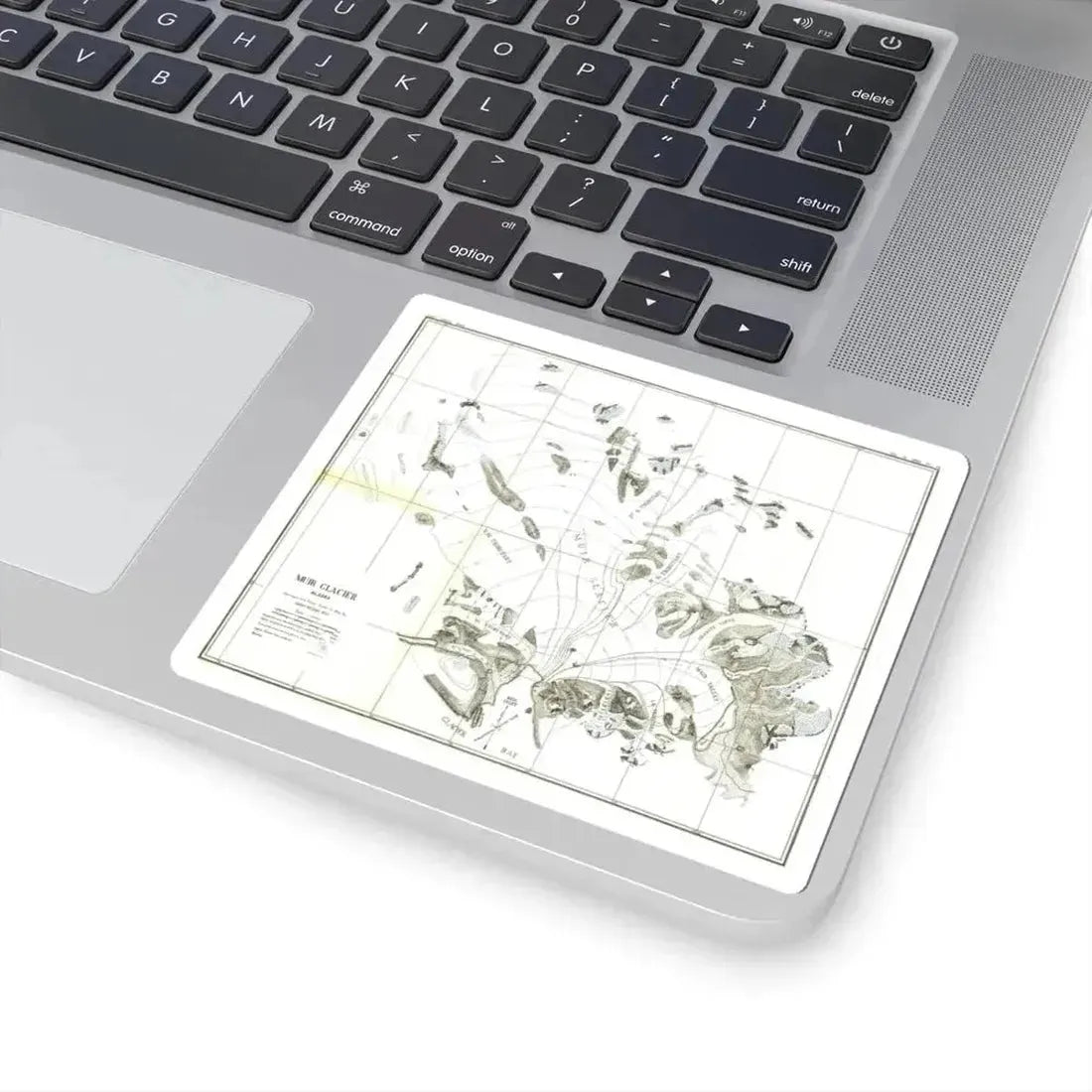 Alaska - Muir Glacier (1890) (Map) STICKER Vinyl Kiss-Cut Decal - The Sticker Space