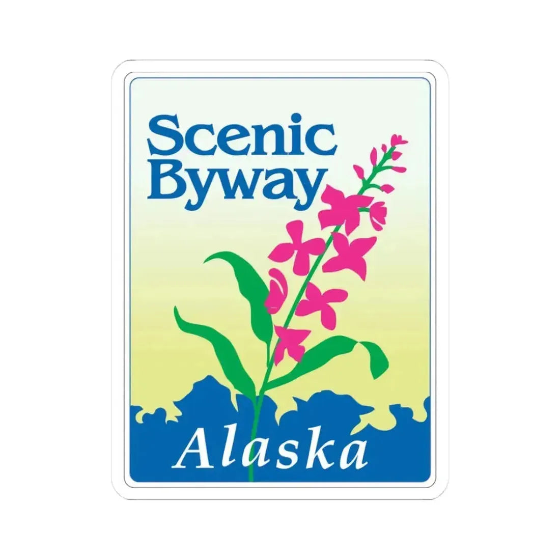 Alaska Scenic Byway (Alaska) (Road Sign) STICKER Vinyl Kiss-Cut Decal 3 Inch White - The Sticker Space