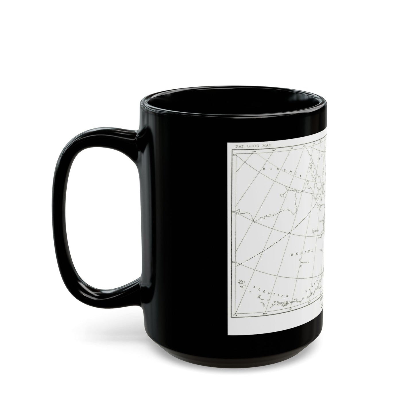 Alaska - Sketch Map (1891) (Map) Black Coffee Mug-The Sticker Space