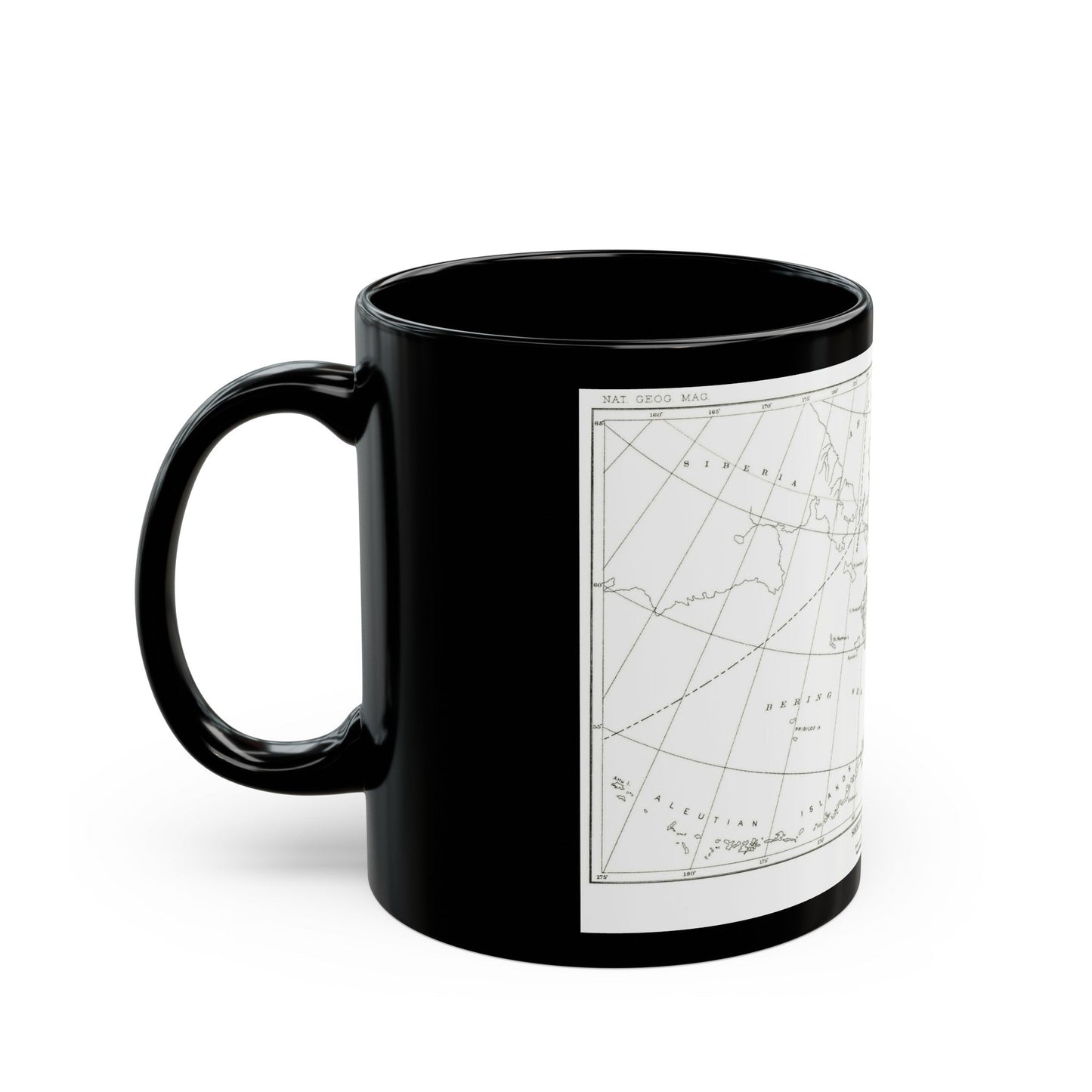 Alaska - Sketch Map (1891) (Map) Black Coffee Mug-The Sticker Space