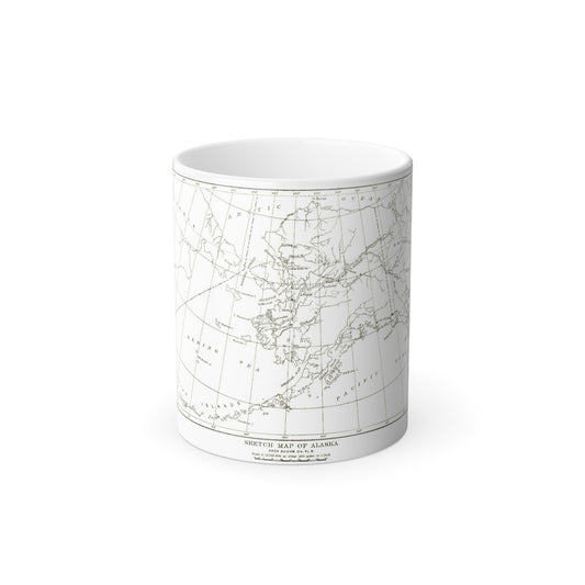 Alaska - Sketch Map (1891) (Map) Color Changing Mug 11oz-11oz-The Sticker Space