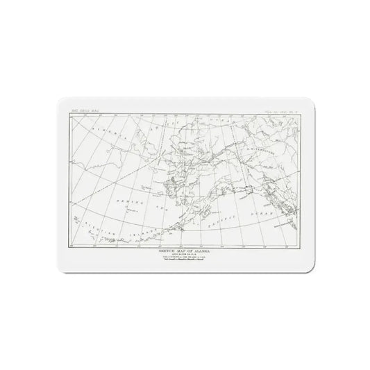 Alaska - Sketch Map (1891) (Map) Refrigerator Magnet 6 Inch - The Sticker Space