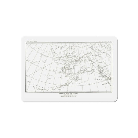 Alaska - Sketch Map (1891) (Map) Refrigerator Magnet-6 × 6"-The Sticker Space