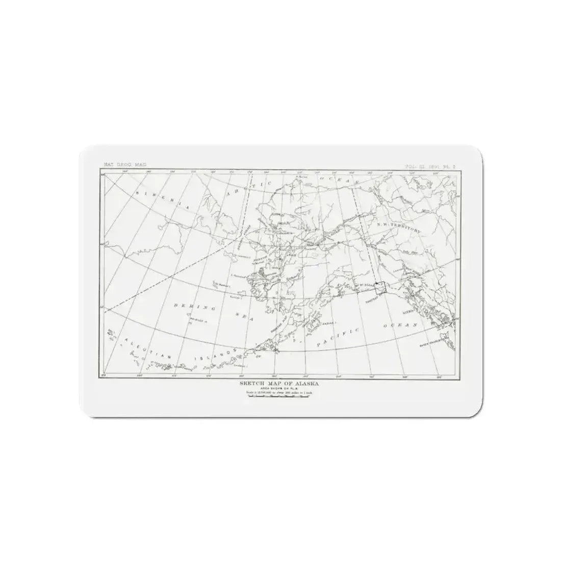 Alaska - Sketch Map (1891) (Map) Refrigerator Magnet - The Sticker Space