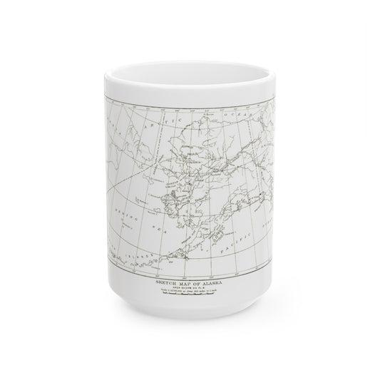 Alaska - Sketch Map (1891) (Map) White Coffee Mug-15oz-The Sticker Space