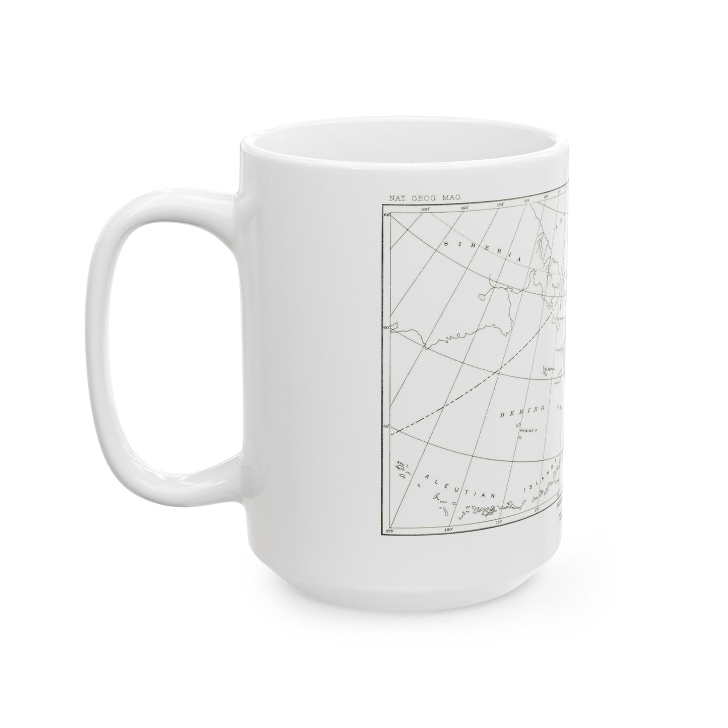 Alaska - Sketch Map (1891) (Map) White Coffee Mug-The Sticker Space