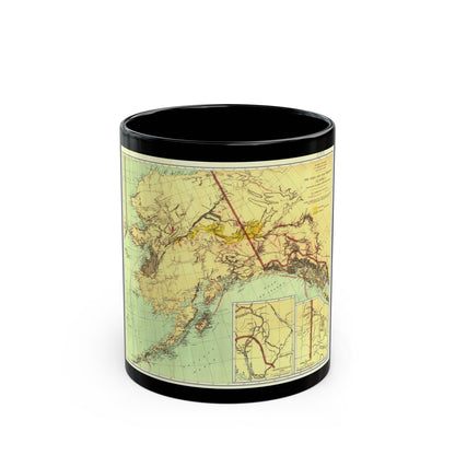 Alaska - The Gold & Coal Fields (1898) (Map) Black Coffee Mug-11oz-The Sticker Space