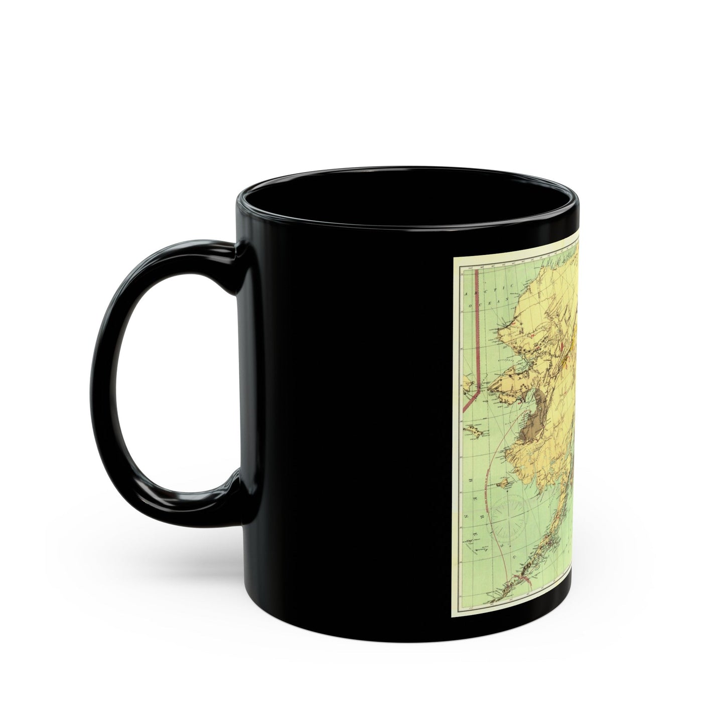 Alaska - The Gold & Coal Fields (1898) (Map) Black Coffee Mug-The Sticker Space