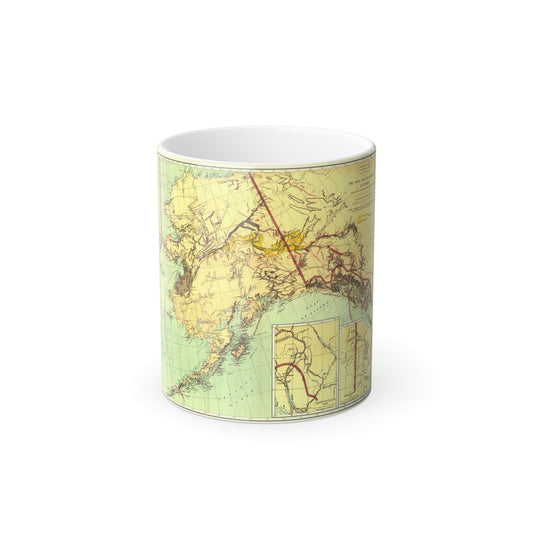 Alaska - The Gold & Coal Fields (1898) (Map) Color Changing Mug 11oz-11oz-The Sticker Space