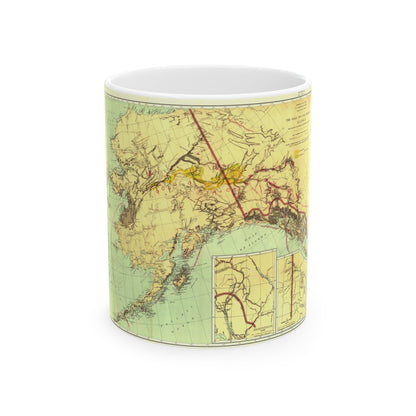 Alaska - The Gold & Coal Fields (1898) (Map) White Coffee Mug-11oz-The Sticker Space