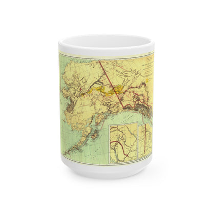 Alaska - The Gold & Coal Fields (1898) (Map) White Coffee Mug-15oz-The Sticker Space