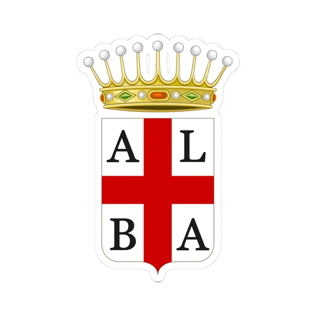 Alba Italia-Stemma (Italy) (Coat of Arms) STICKER Vinyl Kiss-Cut Decal 3 Inch White - The Sticker Space