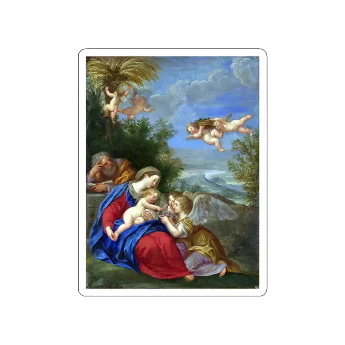 ALBANI, Francesco - Rest on the Flight into Egypt (Artwork) STICKER Vinyl Die-Cut Decal - The Sticker Space